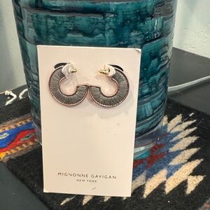Mignonne Gavigan Silver and Gray Hoop Earrings